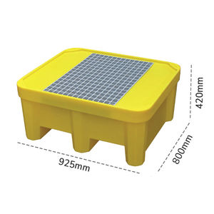 Tanque colector de polietileno Carvel 925x800x420mm para ácidos, bases y aceites, para 1 tambor, 225lt - Product Image 3