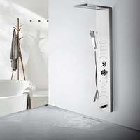 Panneau de douche mural pas cher en acier inoxydable 304, 4 fonctions avec jet de massage