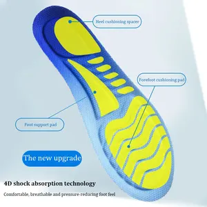 Wholesale 4D Shock Absorption Sports <b>Insoles</b> Soft Breathable Deodorant High-elastic Running Shoe Pad Latex <b>Insole</b> - Product Image 6