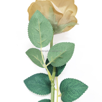 Vente en gros de roses artificielles en soie à tige unique, branche haute de 50 cm, pour la décoration