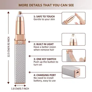 Appareil d'épilation du <span class=keywords><strong>visage</strong></span> rechargeable pour femmes 2 en 1 Épilateur électrique rechargeable pour sourcils - Product Image 2