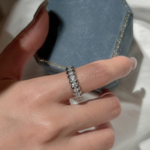 Anillo de Plata Pura S925 Wenchi con Incrustaciones de Circonio, Diseño Exclusivo, Simple, Moderno, Medieval, Vintage, Francés, Elegante, con Toque Chino - Product Image 3