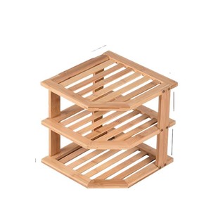 Bamboo dish rack, bamboo cabinet <b>storage</b> rack, bathroom corner shelf, <b>kitchen</b> corner spice rack, bamboo three-tier <b>storage</b> rack - Product Image 5