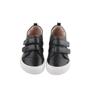 Babyhappy Patent Innovation Children Genuine Leather Barefoot Kids Wide Toe Shoes Double Strap Anti-slip Ergonomic Sneaker
