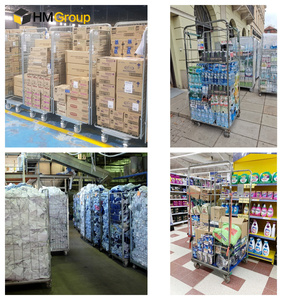 Equipo de logística de acero Carro de jaula rodante de malla metálica galvanizada encajable para supermercados - Product Image 3