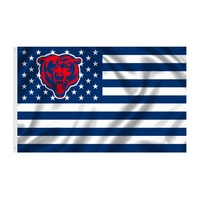 Drapeau personnalisé 3x5 pieds en polyester sur le thème du sport, motif tête d'ours, style carte américaine, bannière pour la décoration extérieure de jardin
