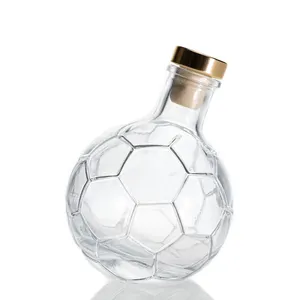 새로운 디자인 축구 모양 250ml 월드컵 빈 유리 와인 병을위한 특별한 음료