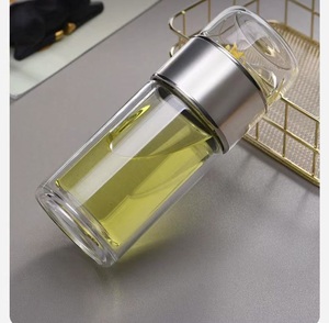 Bouteille d'<span class=keywords><strong>eau</strong></span> en verre à double paroi Infuseur <span class=keywords><strong>Filtre</strong></span> Gobelet à thé Tasse de voyage colorée Vasos De Vidrio - Product Image 5