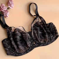 Soutien-gorge minimiseur grande taille européen américain, sans doublure, bonnet fin, couvrant, grande taille, lingerie pour femmes à forte poitrine