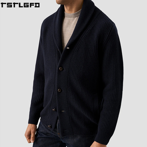 Cardigan en tricot bouclé personnalisé pour homme, gris, coupe classique, boutonné, texturé, streetwear, fabricants de pulls pour homme, vente en gros - Product Image 2