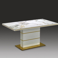 Meubles de salle à manger modernes, designs italiens, échantillon personnalisé, table et chaises de salle à manger en PU brillant de luxe, modulaires, fabriqués en Chine