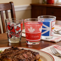 Gobelet souvenir canadien personnalisé avec impression du drapeau de la ville/province, mini-gobelets en verre, idéal pour les cadeaux de voyage et la décoration de bar