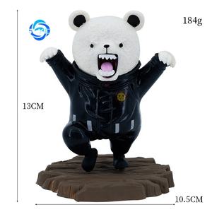 Nuova Decorazione per Torte Anime One Piece, Statuetta Carina di <span class=keywords><strong>Bebo</strong></span> Bear in Piedi, Bianco, Nero e Giallo - Product Image 5