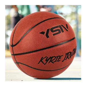 Penjualan Terbaik Logo kustom Cina bola basket kulit PU tiup 7 bola latihan untuk dewasa dicetak dalam berbagai warna