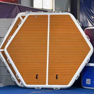 Plateforme flottante hexagonale gonflable en PVC de 0,9 mm pour yacht, ponton et espace de repos en mer, modèle Commercial <span class=keywords><strong>Happy</strong></span> Island pour l'extérieur - Product Image 1