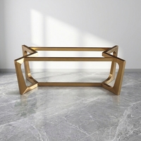 Pied de table en acier inoxydable doré, base de table basse de luxe en métal, pied de table à manger moderne pour plateau en marbre ou en verre