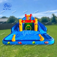 Piscine gonflable commerciale personnalisée pour fêtes en extérieur, série Océan, avec toboggan aquatique pour enfants, certifiée CE