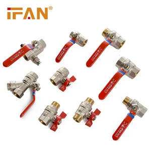 IFAN Professional Manufacturer Nickel Plated Gas Brass Valve 1/2"-2'' Water Valve Forged Brass Ball Valve