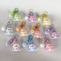 Porte-clés en peluche 3D mignon, figurine mini kawaii, porte-clés écologique, artisanat de dessin animé, porte-clés de voiture, décoration de sac à dos pour filles