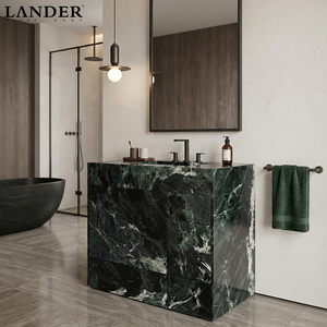 Lavabo de Mármol Verde Alpi Landerstone, Muebles de Baño con Piedra Natural, Lavabo de Mármol Verde - Product Image 2