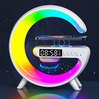 Lampe de table moderne avec chargeur sans fil mobile, éclairage intelligent RGB à 10 modes, décoration 3D