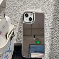 Nouvelle coque de téléphone transparente de luxe personnalisée, coque de téléphone portable miroir pour iPhone