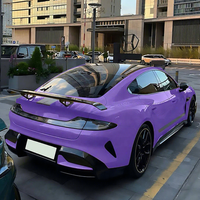 Film vinyle auto-adhésif pour voiture Hibiscus Purple PET TPU, imperméable, finition métallisée brillante, garantie 5 ans