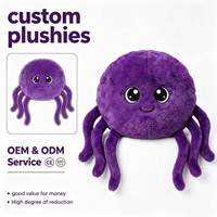 Peluche Pieuvre Violette Personnalisée OEM, Vente en Gros, Jouet en Peluche Calamar aux Grands Yeux, Décoration Effrayante pour Halloween, Cadeau pour Enfants, CE CPC