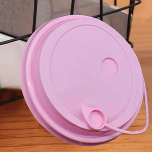 1000Pcs Để Đặt Hàng Màu Hồng 90Mm Tiêm Khuôn Bìa Dùng Một Lần Có Nắp Đậy Bong Bóng Nhựa Cup Có Nắp Đậy Leakproof Nhựa PP Chất Liệu Có Dây Cắm - Product Image 2