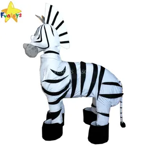 Funtoys Madagascar 2 Two Person Zebra Marty Mascot Costume Cosplay Cartoon Christmas Animal For Adult