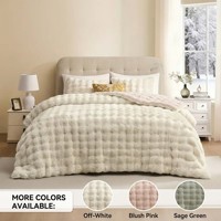 Housse de couette moelleuse en fausse fourrure de lapin avec taie d'oreiller, ensemble de literie luxueux, doux et chaud pour l'hiver, vente en gros