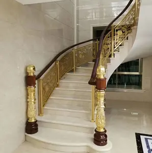 Metal and wood composite balustrades handrails stairs of forge with wood