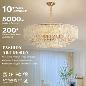 Elegante Lámpara <span class=keywords><strong>de</strong></span> Cristal <span class=keywords><strong>de</strong></span> Hierro E14 <span class=keywords><strong>de</strong></span> Bajo Consumo para Villa, Restaurante, Hogar, Lámpara Colgante LED con Control <span class=keywords><strong>de</strong></span> Interruptor - Product Image 1
