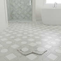Carreaux de mosaïque torsadés en marbre blanc pour murs et sols intérieurs de villas modernes