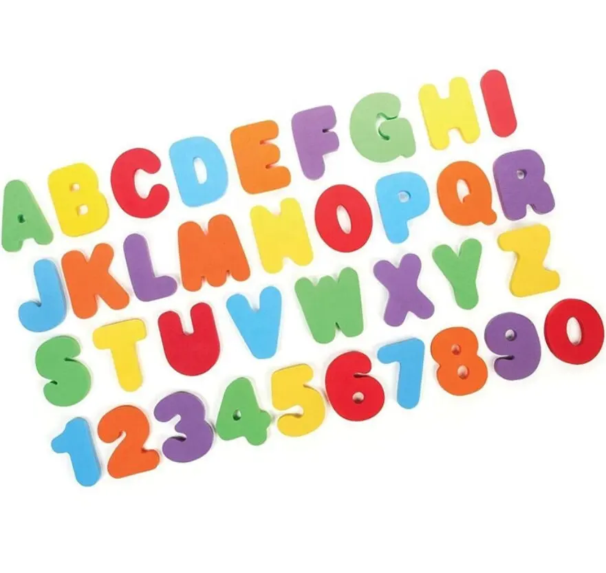 소프트 EVA 폼 알파벳 문자와 숫자 목욕 장난감 (26 PCS 문자와 10 숫자 세트)