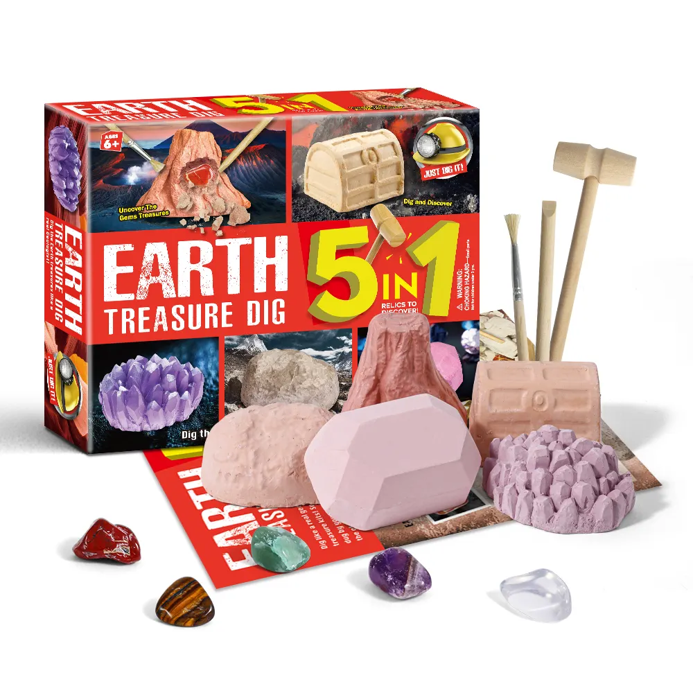 Children Creative Educational toys Archeology Stone excavation kit rocket toys amber excavation dig diy kit