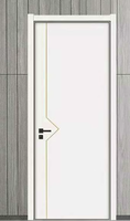 30*80 "6 panneaux porte moulée à noyau creux blanc apprêté porte moderne interne Mdf portes en dalle de bois