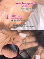 Pelucas sin pegamento con encaje frontal Alibaba para mujeres negras, pelucas de cabello humano liso, pelucas con encaje frontal HD transparente, cabello humano virgen.