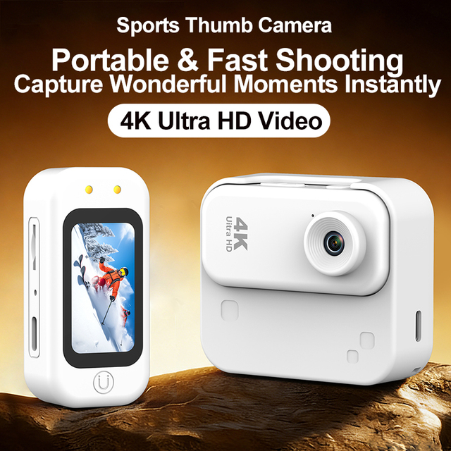 2026 New Arrival Screen Action Camera 4K Resolution Vlog Recorder Thumb-Wi-Fi Split Camera Digital Camera
