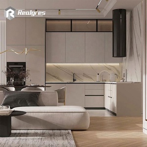 Cuisine compacte Realgres, blanche, style shaker, à assembler soi-même, en panneaux de mousse PVC, armoires de cuisine personnalisées, durables et modernes - Product Image 3