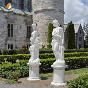 MILYライフサイズ古典的な大理石女性像ポット付き彫刻屋外ヴィラ前庭玄関装飾 - Product Image 2