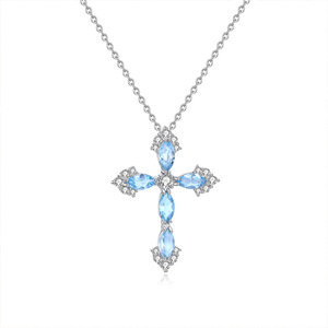 Pendentif en forme de croix en pierre de cristal naturel violet, collier en argent sterling s925, bijoux pour femmes, cadeau - Product Image 6