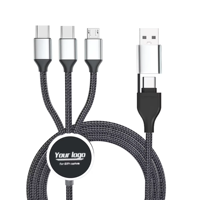 LOGO lumineux Portable Multi 3 en 1 câble usb avec lumière LED Type de chargeur rapide câble de chargeur de téléphone charge rapide