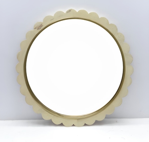 Scalloped Round Wall <b>Mirror</b> <b>Gold</b> <b>Frame</b> Decorative Vanity <b>Mirror</b> Modern Bathroom Bedroom Entryway Accent Home Decor ElegantDesign - Product Image 1