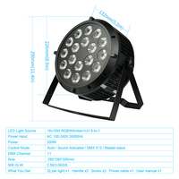 Barra de Luces Big Dipper LPC006, Luz de Discoteca, 18*10w RGBW Ámbar UV 6 en 1, Luz LED para Escenario, Bodas y Fiestas