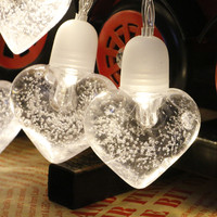 Guirlandes lumineuses à LED Big Bubbles Heart Love de 13 pieds, 20 guirlandes lumineuses à LED fonctionnant sur batterie avec 2 modes de décoration intérieure