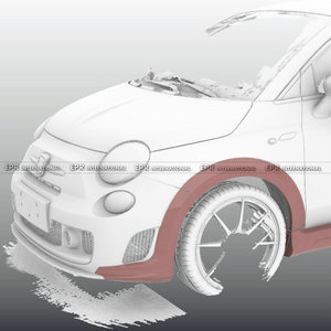 Guardabarros Delanteros Anchos de Fibra de Carbono Tipo EPA Específicos para Fiat 500 S3 (4 piezas) - Product Image 2