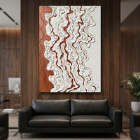Dipinto su Tela con Texture Ondulata Stile Wabi-Sabi, Arte Astratta Costiera di Grande Formato per Soggiorno, Camera da Letto e Decorazione Casa