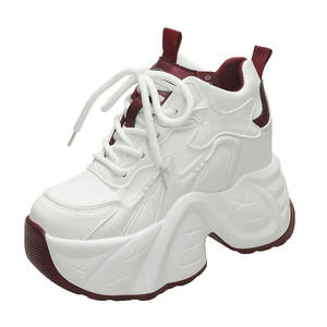 Vente en gros semelle épaisse 10.5 cm talons hauts chaussures décontractées <span class=keywords><strong>à</strong></span> lacets <span class=keywords><strong>baskets</strong></span> compensées pour femmes - Product Image 5