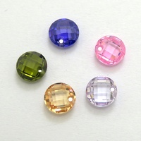 Vente en gros de pierres de zircone cubique en vrac, taille ronde et taille damier, multicolores, pour la fabrication de bijoux
